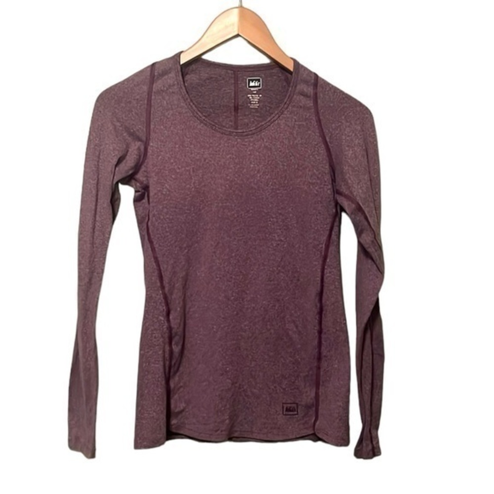 REI long sleeve crew neck purple marble color women’s size XS